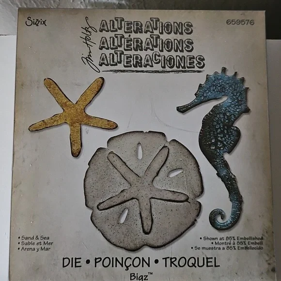 Sizzix Die Set with Seahorse, Teacup, Tags, and Daffodil - Picture 4 of 7